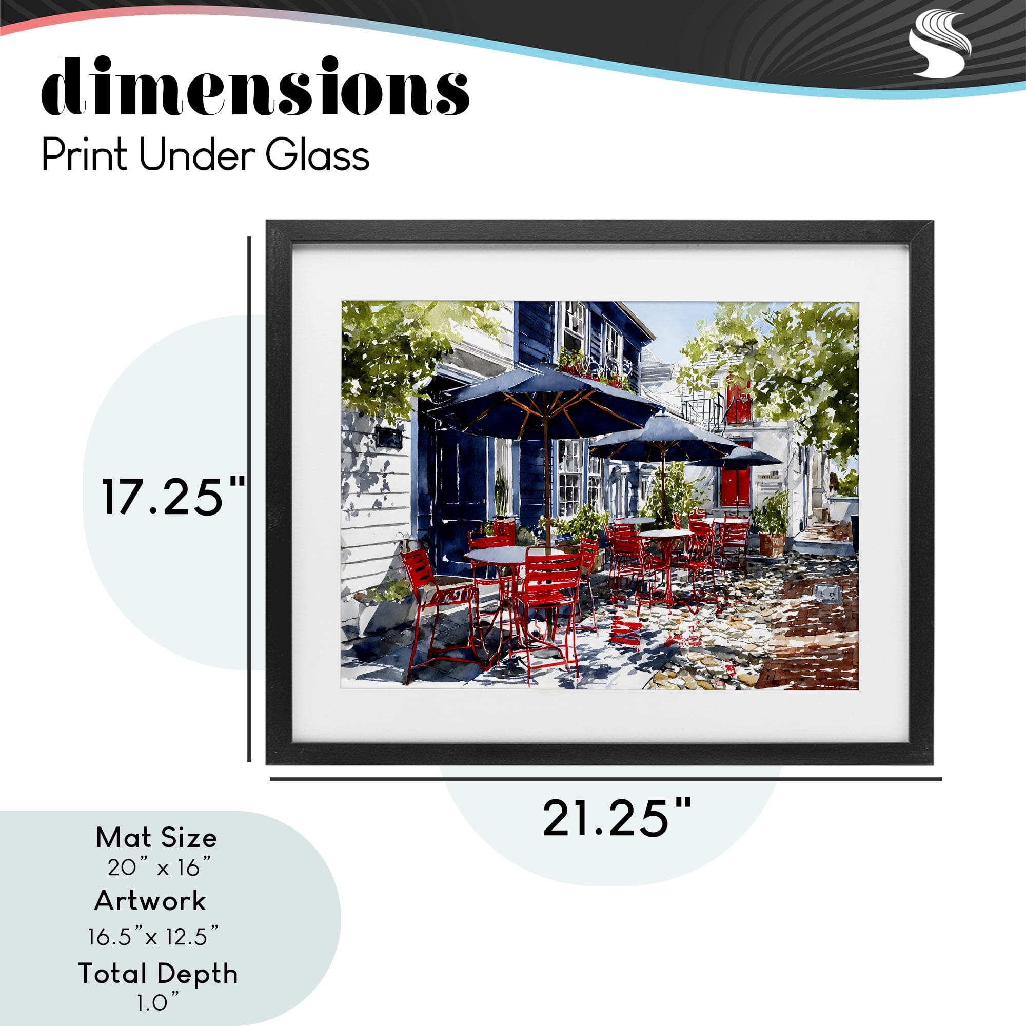 Stupell Industries Cafe Classic Red Chairs Black Framed Print Under Glass, design by Franklyn Gregory