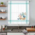 thumbnail image 4 of Aqua Coastal Sheer Curtains 63 Inches Long, Nautical Seashells Coral Leaves Stripes Light Filering Curtains, Breathable Simi Curtain Privacy Drapes for Living Room Bedroom Window Treatment, 4 of 9