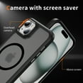 thumbnail image 5 of Dteck Magnetic Case for iPhone 14 & iPhone 13 6.1 Inch Compatible with MagSafe & Magnetic Car Phone Mount, Slim Translucent Matte Shockproof with Anti-Fingerprint Phone Case,Black, 5 of 8