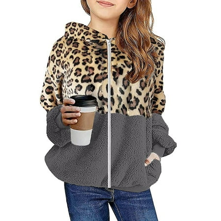 

New Year New You 2022! on Clearance Hesxuno Toddler Grils Fleece Outwear Boys Zipper Thick Kids Warm Hooded Coat Burts Bees Baby Pajamas