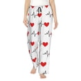 thumbnail image 2 of Lsque Heartbeat Symbol Print Women's Pajama Pants, Lounge Pant - Comfortable Home Wear,Elastic Waistband, Stylish Design-Medium, 2 of 9