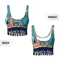 thumbnail image 6 of Goofa Let's go Travel Printed Sports Bras for Women, High Impact Running Bra Workout Crop Tank Tops Longline Sports Bra Push up-Large, 6 of 9