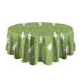 thumbnail image 5 of Green Christmas Tree Pattern Round Tablecloth 60"x60",Wrinkle Wipeable Table Cloth for Kitchen Dining Room Picnic Patio Party, 5 of 6