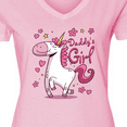 thumbnail image 4 of Inktastic Daddy's Girl Unicorn Women's V-Neck T-Shirt, 4 of 5