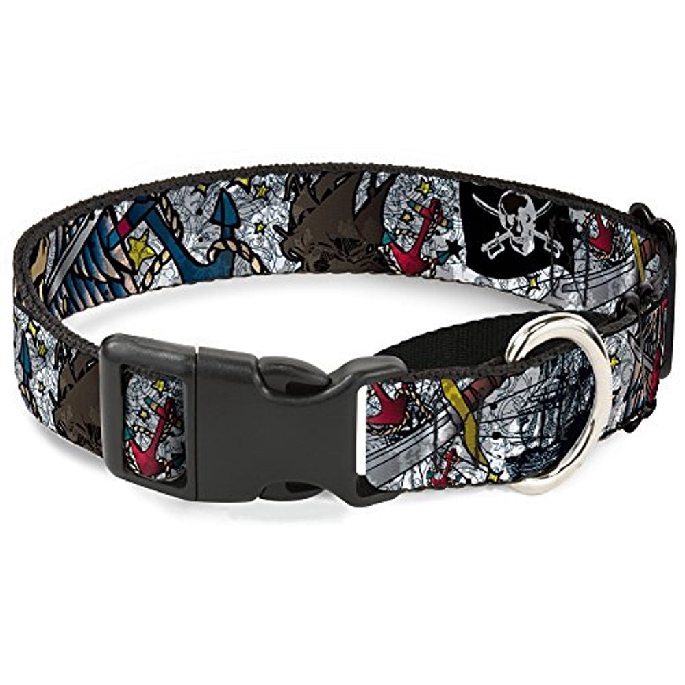 Buckle-Down "Dead Men Tell No Tales CLOSE-UP White" Martingale Dog Collar
