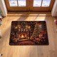 thumbnail image 3 of Outdoor Christmas Doormat, Cozy Fireplace Scene Rug, Soft Plush Entry Mat for Front Door Porch and Holiday Home Decor, 23.62 x 15.75 in, 3 of 6