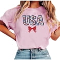 thumbnail image 5 of Levmjia Womens Top T-Shirt Short Sleeve Round Neck Printed Casual Pullover Fashion Comfortable Independence Day Tee Vacation Party Daily Wear, 5 of 5