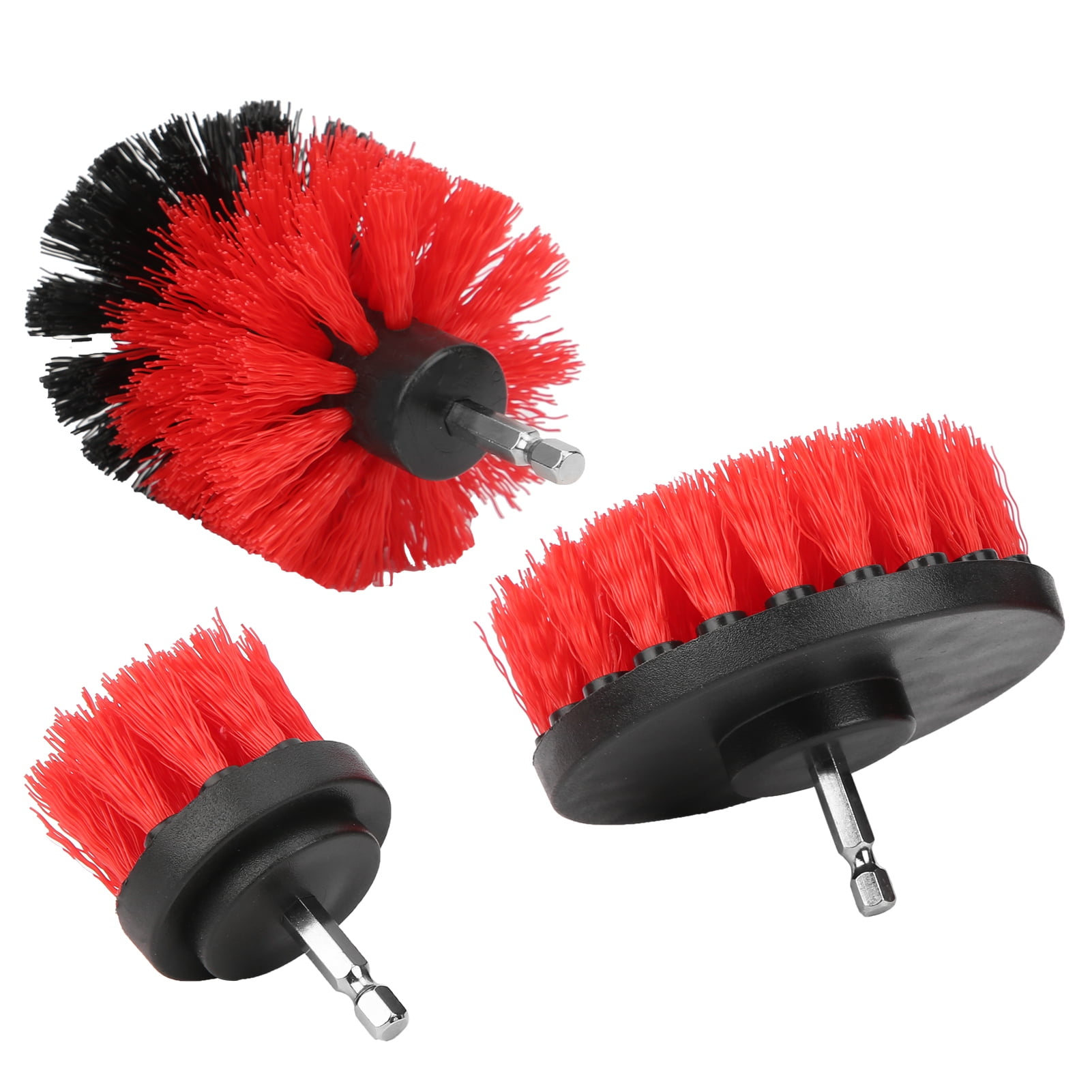 Drill Brush Attachment, All Purpose Non Scratch Drill Scrubber Brush Kit 3 Different Sizes Nylon