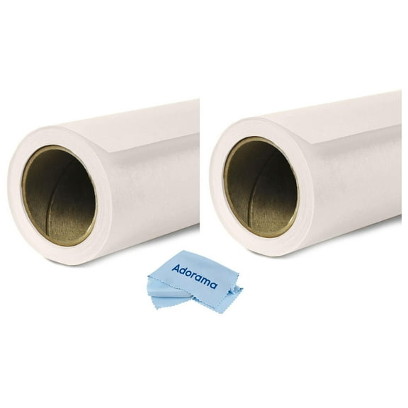 Savage 2 Pack Widetone Seamless Background Paper, 86" wide x 36' Bone, #51 - With Microfiber Cleaning Cloth