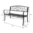 thumbnail image 4 of SalonMore Park Bench 51" Art Powder Coated Cast Iron Bench, 4 of 10
