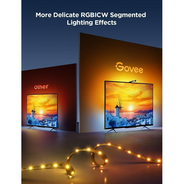 Govee TV Backlight 3 Lite with Fish-Eye Correction Function Sync to 55-65  Inch TVs 11.8ft 