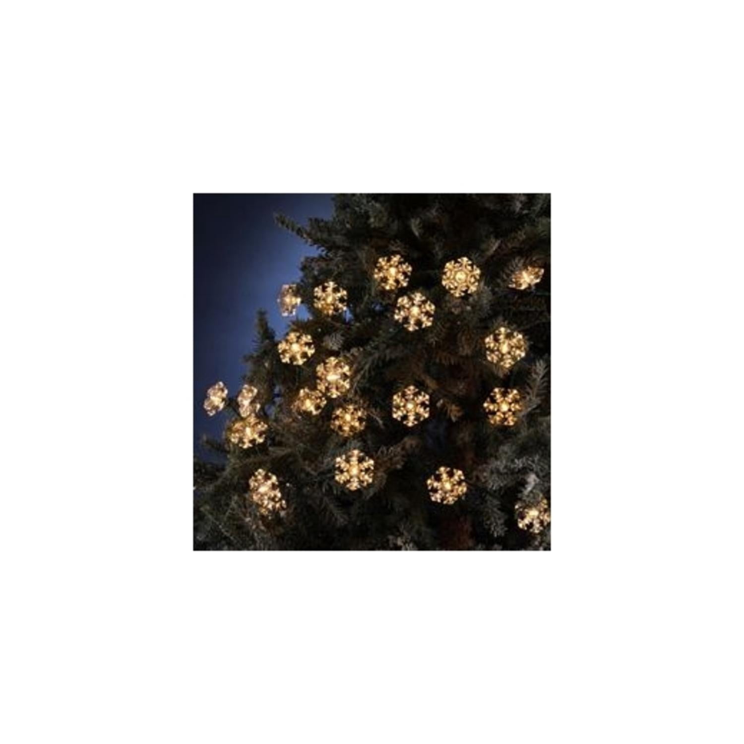 Kurt Adler 35-Light Indoor/Outdoor Double-Layer Snowflake Reflector String Lights – UL-Listed Holiday Décor