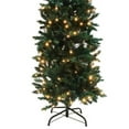 thumbnail image 5 of 6.5FT Flocked Green Artificial Christmas Tree - 719 PVC Branch Tips, Flame-Retardant PVC, Metal Base, Holiday Centerpiece for Home/Living Room, 5 of 9