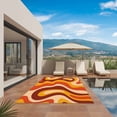 thumbnail image 2 of Orange Brown Outdoor Rug 3x5 Ft, Non Slip Washable Area Rug, Modern Farmhouse Abstract Patterned Art Patio Rugs Carpet Runner, Large Floor Mat for Indoor/Outdoor Deck Porch Camping, 2 of 8