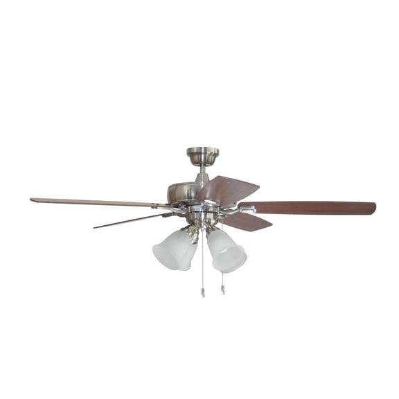Twist N Click 52 in. Brushed Polished Nickel Ceiling Fan w/ Light Kit Included