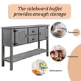 thumbnail image 6 of HICOMILA 48 Inch Solid Wood Sideboard Cabinet, Console Table with 2 Door Cabinets and Open Storage Shelf, Retro Buffet Server Storage Cabinet for Living Room Kitchen Dining Room, Gray, 6 of 11