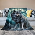 thumbnail image 2 of COMIO  Howling Wolf Blanket for Bed Moon Throw Blanket for Women, Men and Kids Super Soft Plush Wolf Blanket Throw Throw Plush Blanket Wolf Gifts, 2 of 6