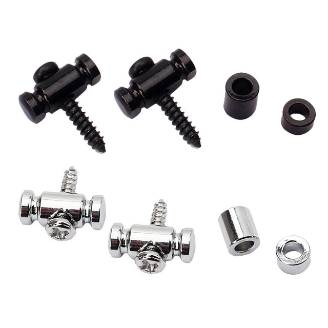 de 4 guías de cuerda de retenedores de cuerda de rodillo de repuesto para guitarra con tornillos, negro y Yuyangstore Guía de cuerdas de guitarra