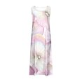 thumbnail image 4 of Birdeem Robes pour Femmes Robe Longue Sans Manches en Coton et Lin à Col Rond Imprimé, 4 of 12
