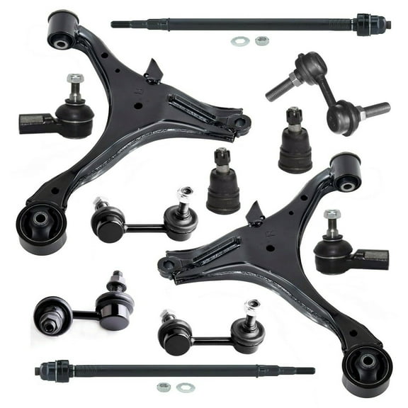 12 Pc Rear Front Suspension Lower Control Arm   Lower Ball Joints Sway Bar Link Tie Rod Ends Fits select: 2001-2005 HONDA CIVIC