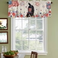 thumbnail image 4 of 2 Pack Valances for Windows, 4th of July Window Valances for Living Room/Bedroom/Bathroom, Independence Day Usa Flag Dog Firework Flower Light Filtering Kitchen Curtain Valance 60"W x18" L, 4 of 9