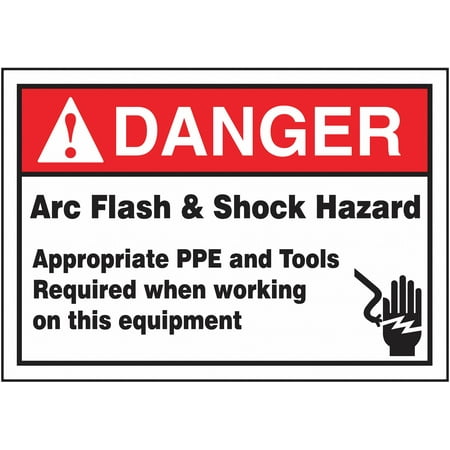 

Accuform Arc Flash Label 3 1/2 inx5 in Vinyl LELC130