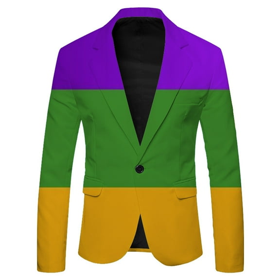 Mens Christmas Blazer Xmas Party Dinner Prom Printed Suit Jacket One Button Cotton Casual Sports Coats with Pockets