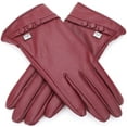 thumbnail image 3 of Gallery Seven Women's Winter Gloves Warm Touchscreen Driving Texting Ladies Gloves - Burgundy - Button Design - Medium, 3 of 3