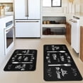 thumbnail image 4 of Black Coffee Kitchen Rugs and Mats Set of 2 Coffee Cup Latte Mocha Art Decoration Non Slip Super Absorbent Kitchen Sink Mats Waterproof and Washable Runner Rugs for Laundry Room 17"x24"/17"x48", 4 of 5