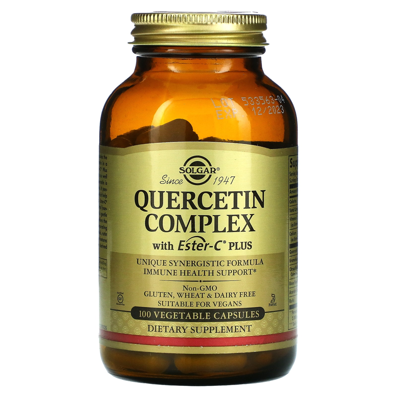 Solgar, Quercetin Complex with EsterC Plus, 100 Vegetable Capsules