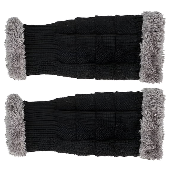 TELOLY 1 Pair Women Winter Warm Knit Fingerless Gloves Hand Thumbhole Arm Warmers Mittens