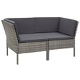 thumbnail image 2 of vidaXL 8 Piece Garden Lounge Set with Cushions Poly Rattan Grey, 2 of 5