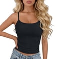 thumbnail image 2 of Omexry Black Tank Top Woman Fashion Women's Summer Sleeveless Round-Neck Comfy Solid Regular Tank Tops, 2 of 6