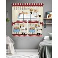 thumbnail image 5 of Chef Kitchen Curtains Swag Valance and Tier Curtains Set 24 Inch Length, Red Fruit Cake Hat Kitchen Gourmet Vintage Rod Pocket Drape Panels Pair Swag Curtains for Bathroom/Cafe/Window, 5 of 6