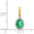 thumbnail image 4 of 14K Yellow Gold Diamond And Oval Emerald Halo Pendant Made In India pm5254-em-010-ya, 4 of 5