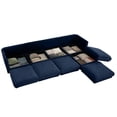 thumbnail image 3 of 4 With Built-in Storage: Blue Chenille, Provide A Cozy Seating Option Modular Storage For 4 People: Offer Comfortable Rest, 3 of 5