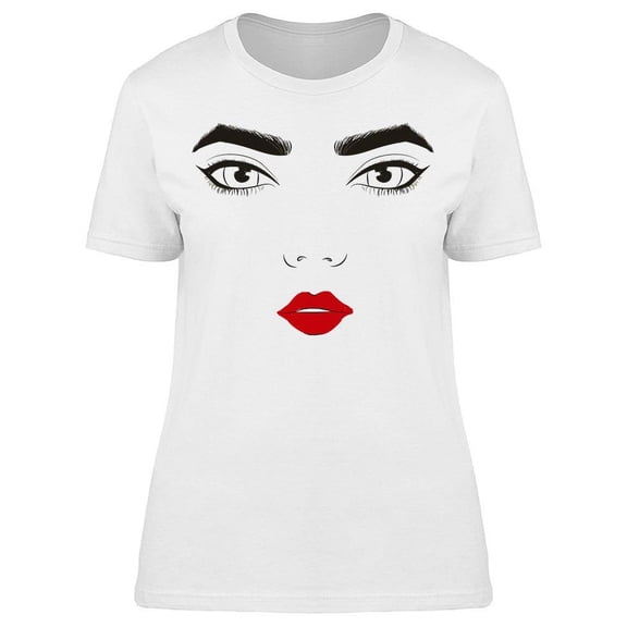 Delicate Sketch Of A Face T-Shirt Women -Image by Shutterstock, Female XX-Large