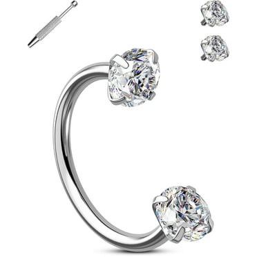 Industrial Piercing 38mm Stainless Steel Heart Butterfly Dangle 14G