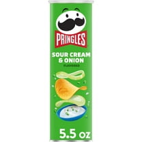 Pringles Sour Cream and Onion Potato Crisps Chips, Lunch Snacks, 5.5 oz Canister