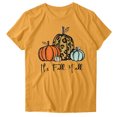 thumbnail image 2 of Gibobby Playera de Verano para Mujer Blusa informal manga corta con estampado otoño para mujer, blusa informal con cuello redondo, camisetas tipo túnica(Amarillo,XL), 2 of 4