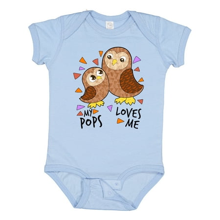 

Inktastic My Pops Loves Me- Cute Owl Family Gift Baby Boy or Baby Girl Bodysuit