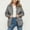 Gray, variant on Women Winter Puffer Jacket Lightweight Snap Button Quilted down Outerwear Long Sleeve Warm Coat with Pockets New Women Jackets Fashion Gray XL