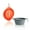 Orange&Grey, variant on GOOPAWS Silicone Non-Skid Travel Cat & Dog Bowl, 2 count, Black/Grey