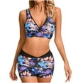 thumbnail image 2 of Traje de baño de dos piezas para mujer, trajes de baño para mujer, traje de baño de dos piezas con espalda de tirantes y estampado conservador para mujer, vestido de baño para mujer, 2 of 5
