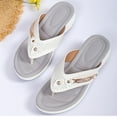 thumbnail image 4 of Savings Up to 50% off Womens Sandals Comfortable Women's Spring And Summer New Large Size Wedge Slippers Beach Metal Buckle Wedge Sandals Fashion Casual Beach Sandals, 4 of 5