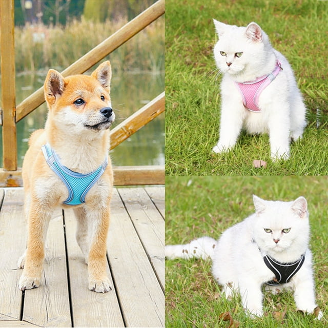 Flmtop Traction Rope Reflective Breathable Nylon Pet Vest Dog Harness for Puppy Red