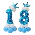thumbnail image 3 of GUOOL 19set Aluminium Film Balloon Shower Balloon Number Sign Balloon for Birthday Number 1, 3 of 6