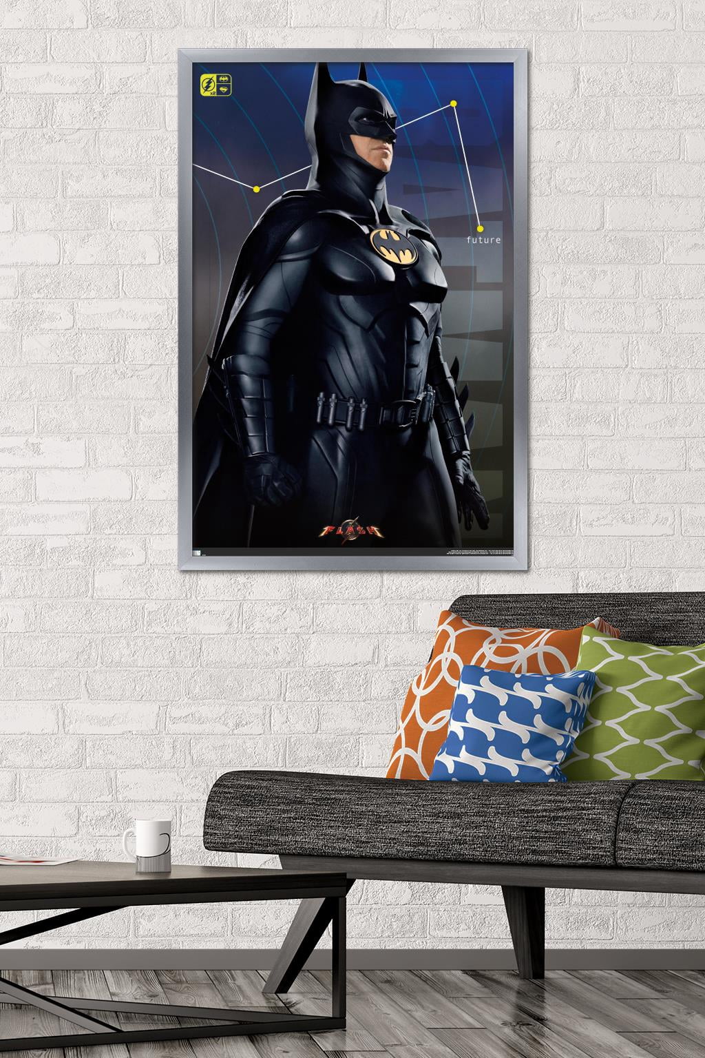 DC Comics Movie The Flash - Batman Triptych Wall Poster, 22.375" x 34" Framed