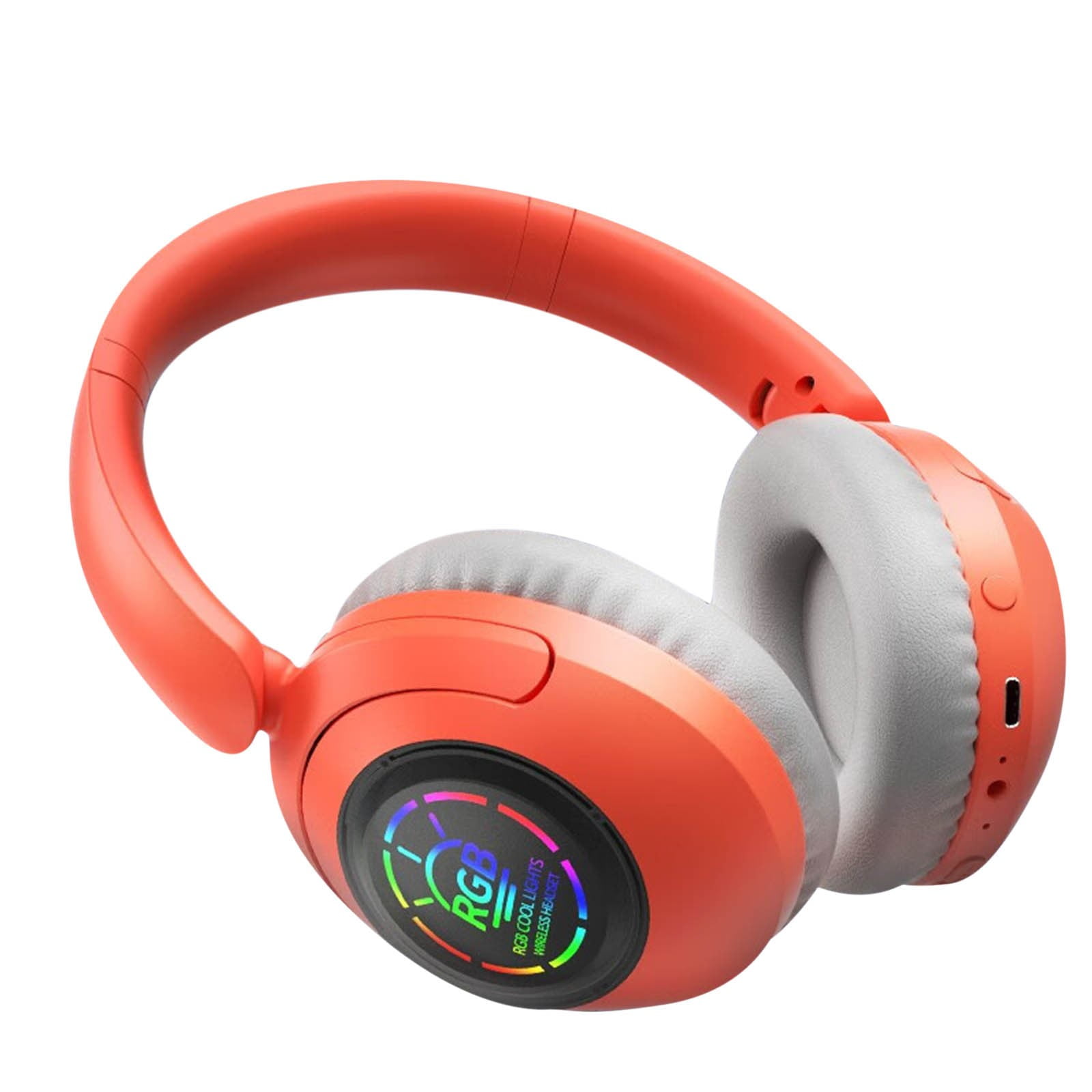 Wireless Headset with AI Noise Cancelling Microphone Bluetooth Headset - Bluetooth V5.2 Headphones with USB Dongle, Charging Base & Mic Mute for Computer/Laptop/PC/iPhone/Android/Cell Phones - Orange
