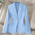 thumbnail image 2 of ABATAB Blazers for Women Business Casual Notch Collar Suit Jackets with Pockets Elegant Work Office Dressy Tunic Tops Long Sleeve Coats(Large,Blue), 2 of 4